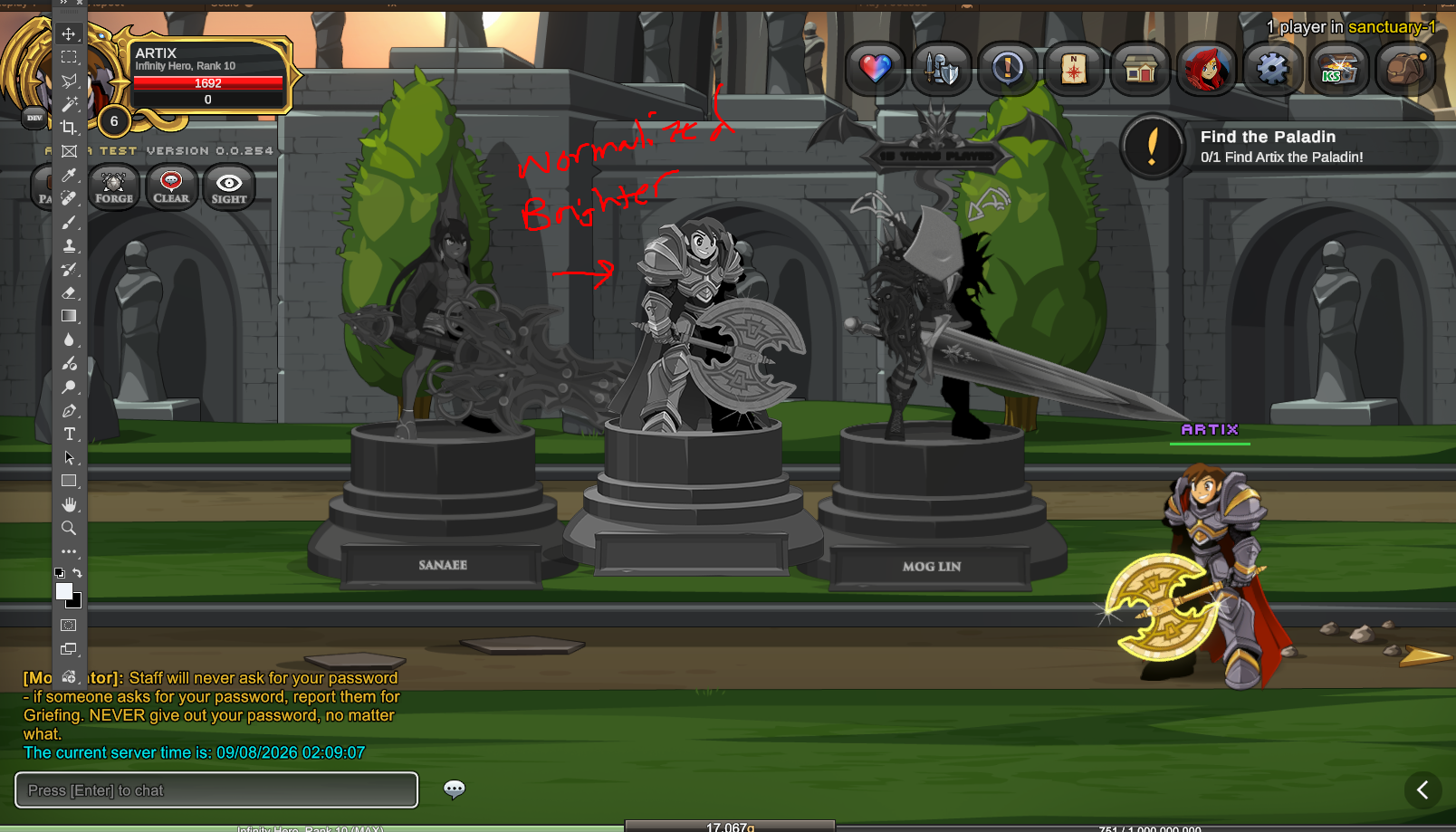 AQWorlds Statue Color Normalization