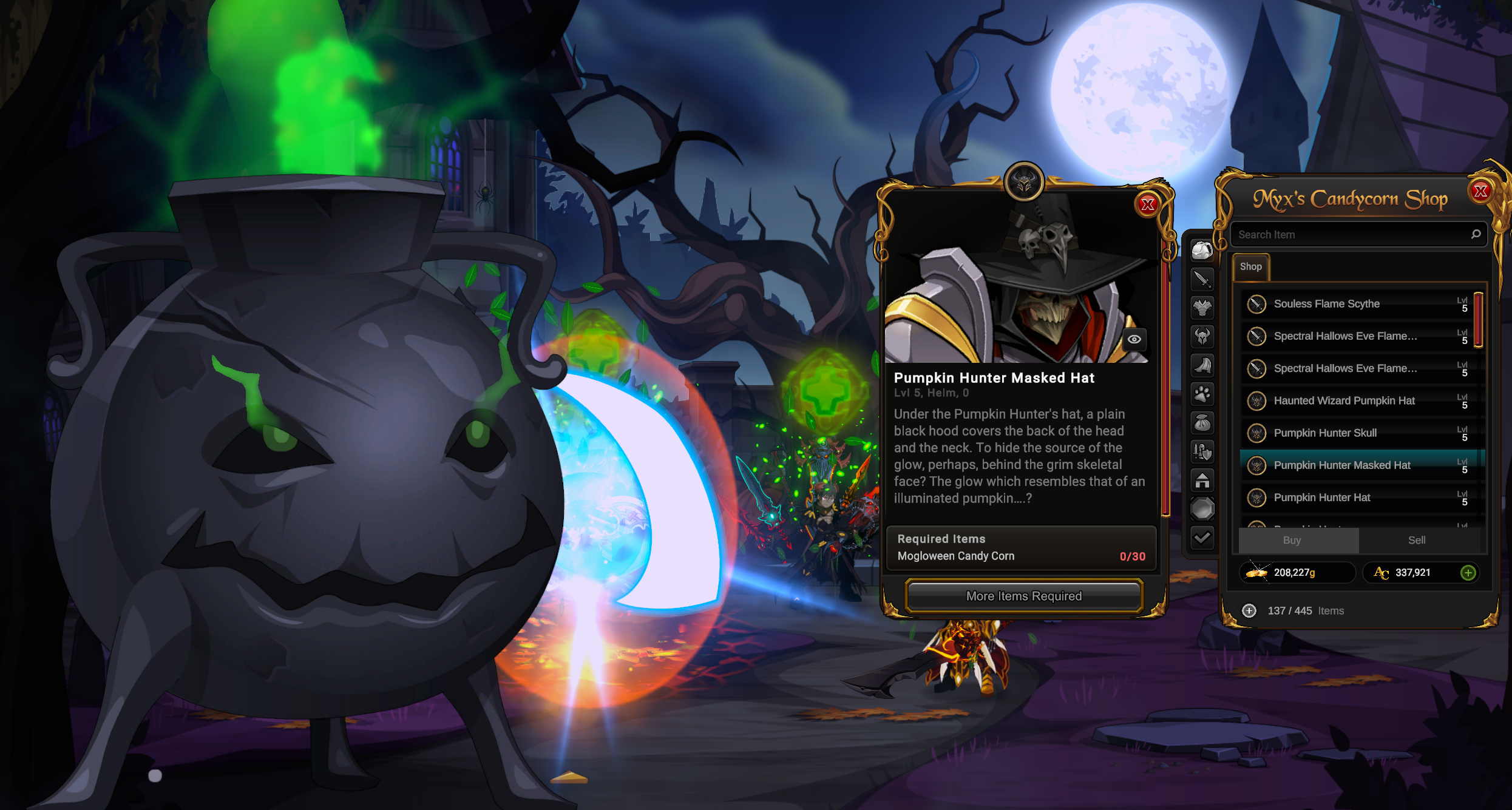 Mogloween Shops on Myx in Infinity