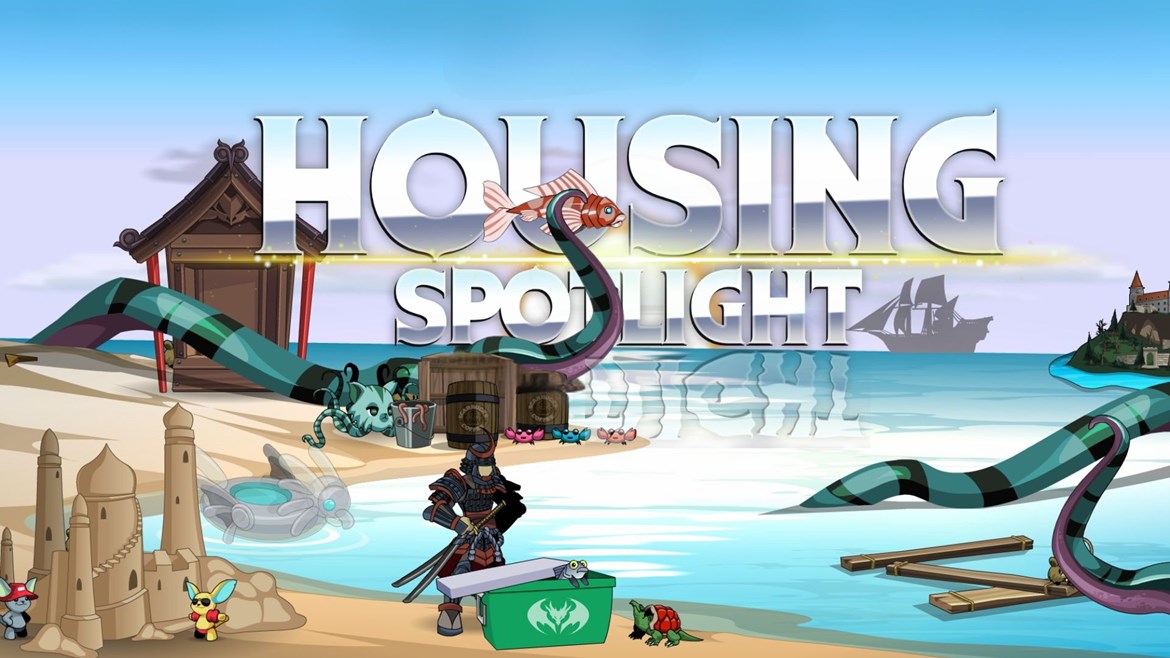 AQW Player Housing Spotlight Beast Beach Bash by Apo11y0n